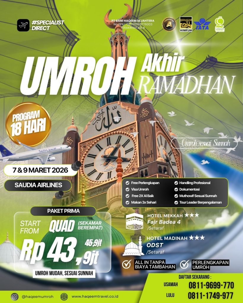 Paket Umroh Lailatul Qadar Akhir Ramadhan 2026