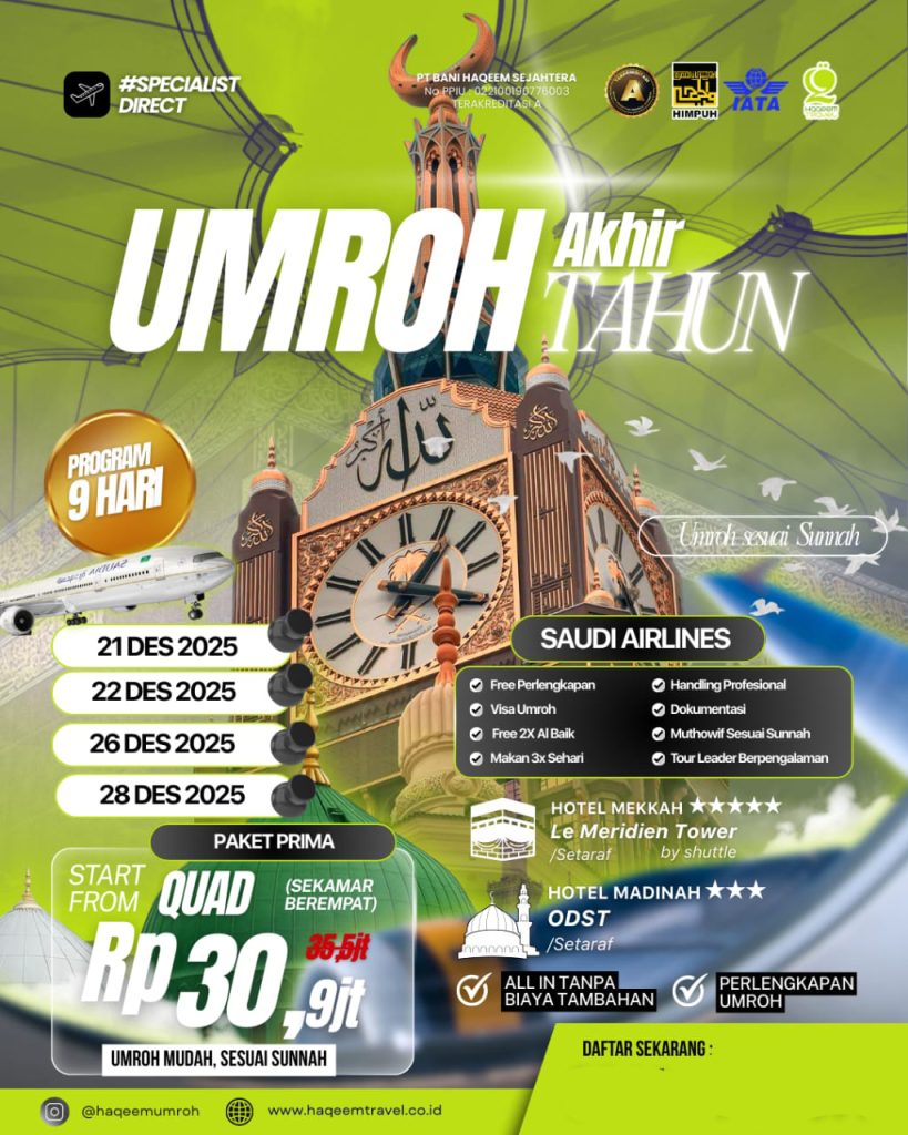 Paket Umroh Libur Akhir Tahun 2025 Desember Promo