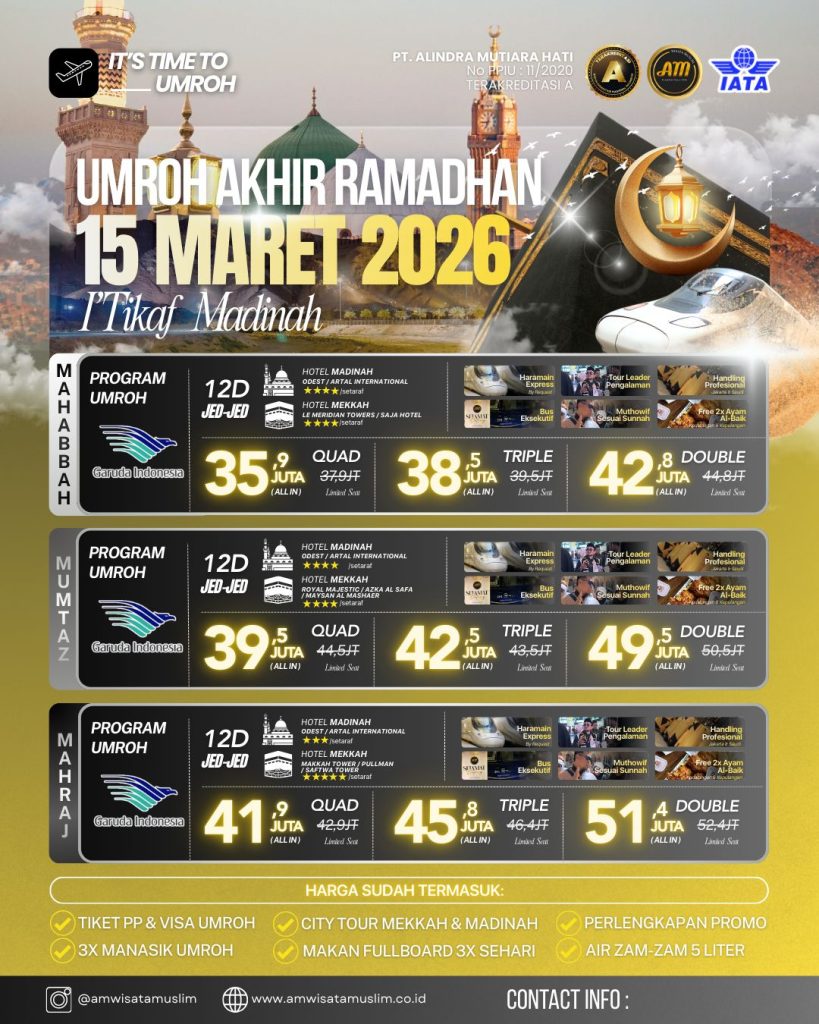 Paket Umroh Ramadhan 2027 Syawal Promo Itikaf