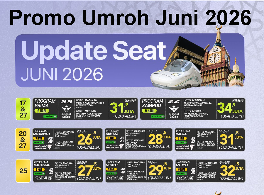 Paket Umroh Liburan Juni 2026 Harga Promo 23 Jutaan