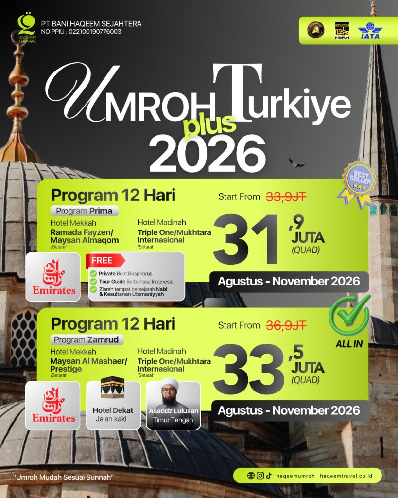 Paket Umroh Plus Turki 2026 Promo Istanbul Bursa