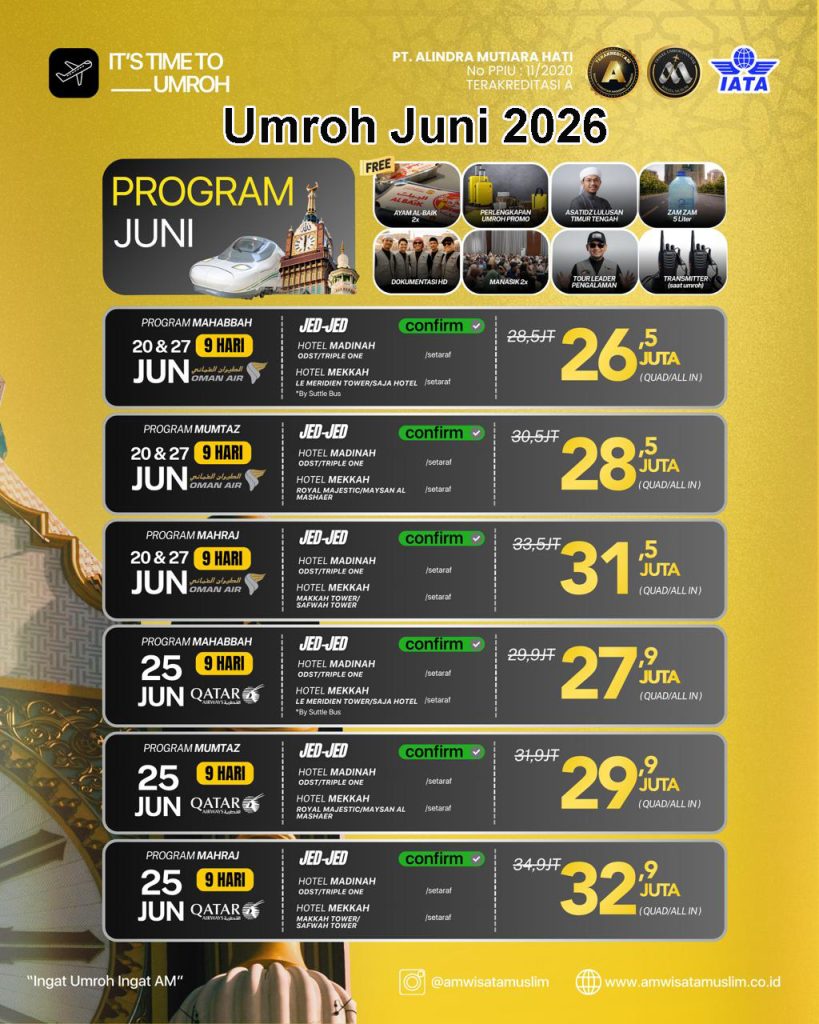 Paket Umroh Plus Turki Juni 2026 Liburan Sekolah Promo
