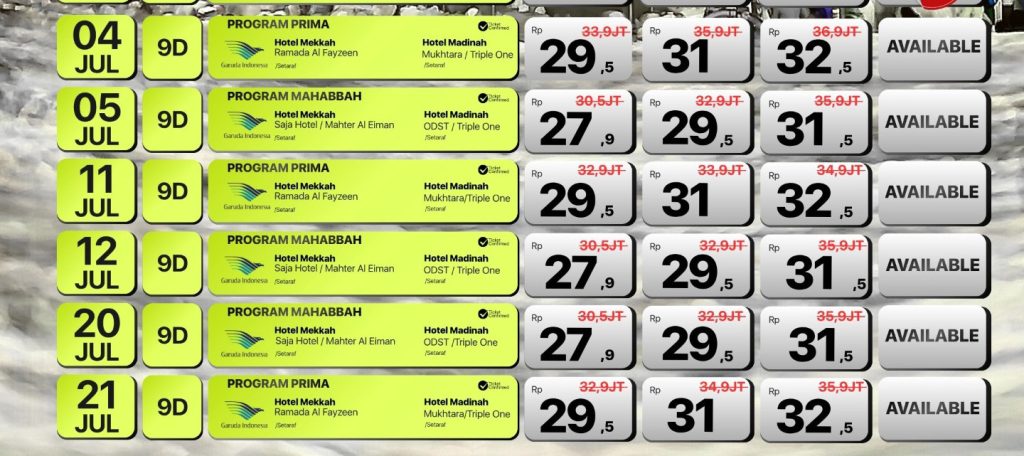 Paket Umroh Juli 2026 Promo Liburan Tiket Confirmed